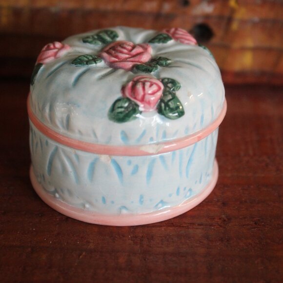 JCM Ceramic Floral Ring Dish Trinket Box - Picture 10 of 10